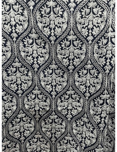 Pashmina Indien Brodé Echarpe Haute Gamme Bleu  - 3