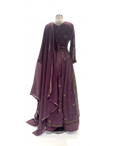robe indienne pakistanaise Anarkali impériale mauve lilas  - 4