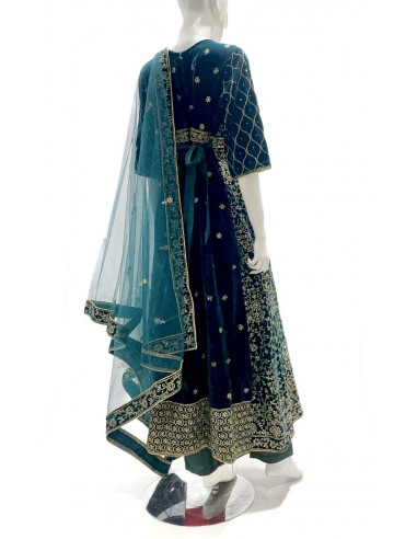 Anarkali velvet vert royale  - 3
