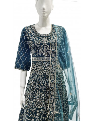 Anarkali velvet vert royale  - 4