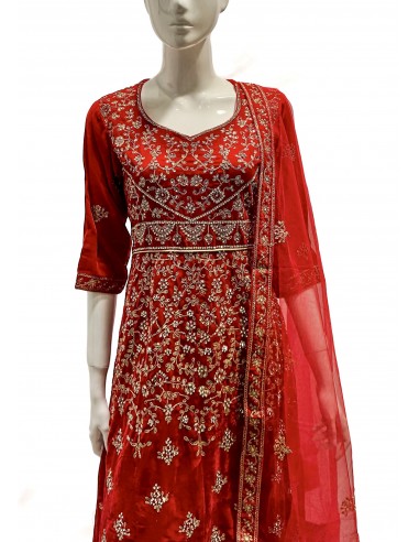 Anarkali velvet rouge royal  - 3