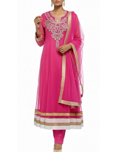 Salwar Kameez Rose & Doré  - 1