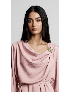 Ensemble drapé sari mastour rose blush  - 1 2