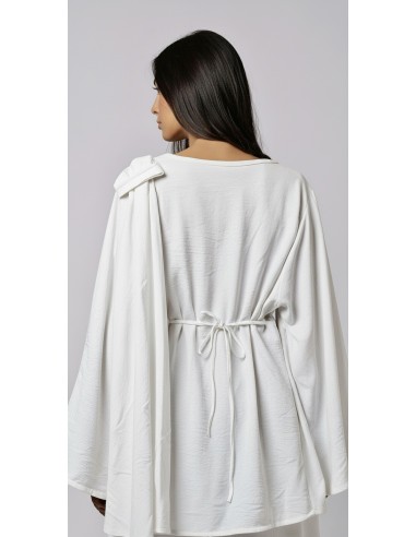 Ensemble drapé sari mastour blanc  - 3
