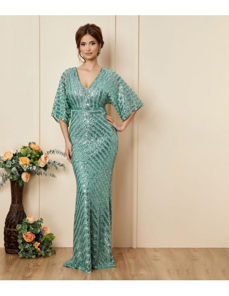 Robe de Soirée Cocktail Strass Vert clair NV25  - 4