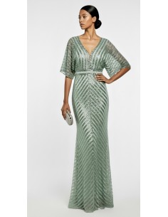 Robe de Soirée Cocktail Strass Vert clair NV25  - 1