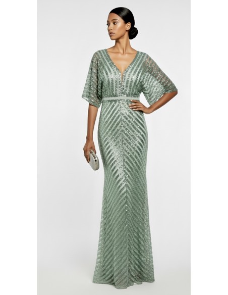 Robe de Soirée Cocktail Strass Vert clair NV25  - 1