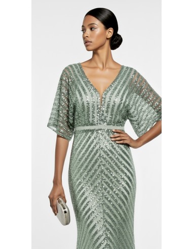 Robe de Soirée Cocktail Strass Vert clair NV25  - 2