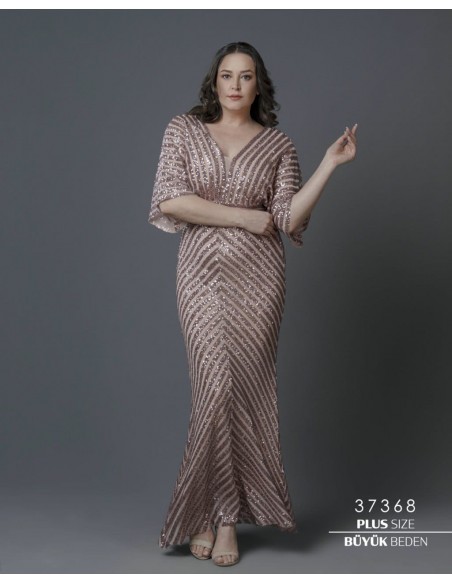Robe de Soirée Cocktail Strass Rose clair NV25  - 4