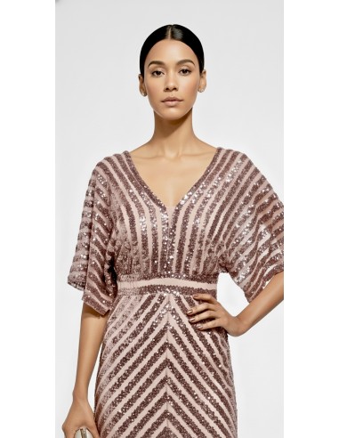 Robe de Soirée Cocktail Strass Rose clair NV25  - 2