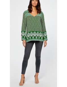 Tunique indienne ethnique kurti bohème Vert A23  - 1