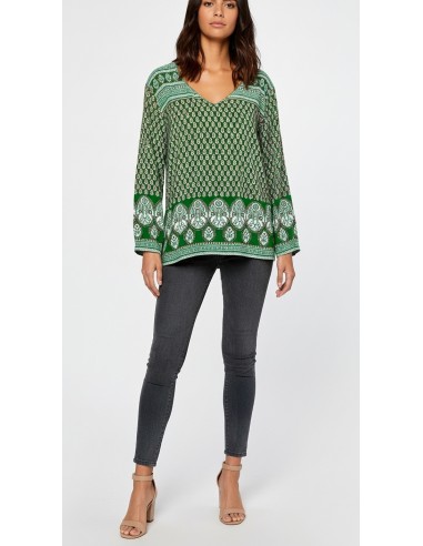 Tunique indienne ethnique kurti bohème Vert A23  - 1
