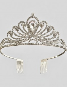 Diadème argenté avec strass – Élégance discrète pour mariages et cérémonies  - 1