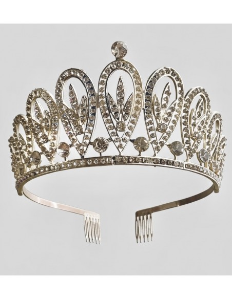 Diadème argenté avec strass – Élégance discrète pour mariages et cérémonies  - 1