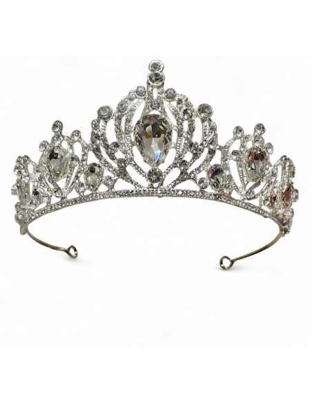 Diadème argenté avec strass – Élégance discrète pour mariages et cérémonies  - 1