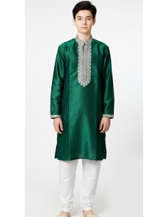 Kurta ados tenue indien traditionnelle garcon Vert  - 1