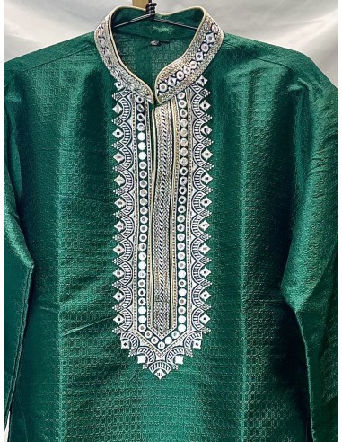 Kurta ados tenue indien traditionnelle garcon Vert  - 2