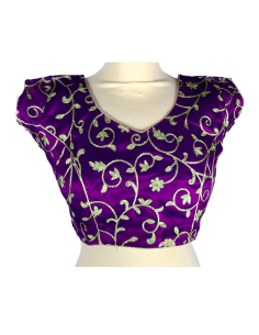 Choli Blouse Sari  Violet doré 2