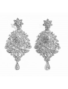 Boucles d’oreilles argente serties de strass – Élégance orientale indienne  - 1 2