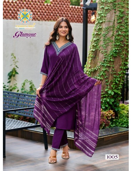 Salwar Kameez Glamour – Tenue Indienne Confort & Style – M au 4XL - Violet Royal  - 1