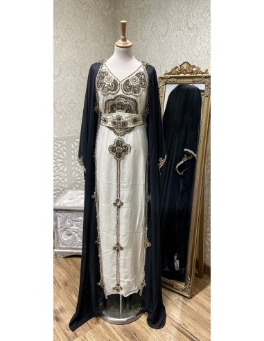 Robe farasha Dubai Cape noir et doré  - 4