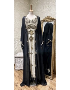Robe farasha Dubai Cape noir et doré  - 3