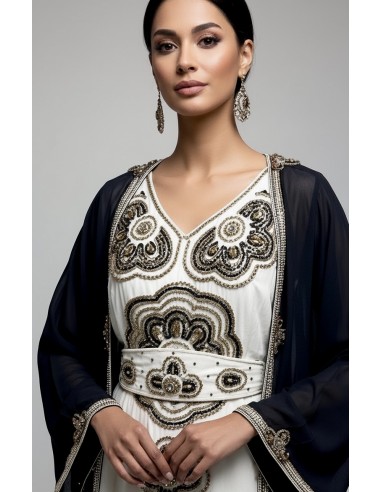 Robe farasha Dubai Cape noir et doré  - 2