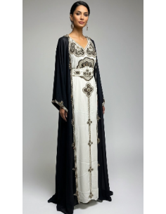 Robe farasha Dubai Cape noir et doré - 3 2