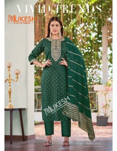 Tenue Indienne Grande Taille – Élégance & Confort – Anarkali Mukesh Vert  - 1