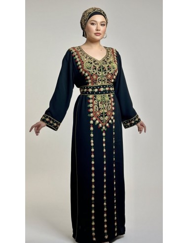 Farasha Dubai brodée – Luxe oriental & élégance royale Noir  - 1