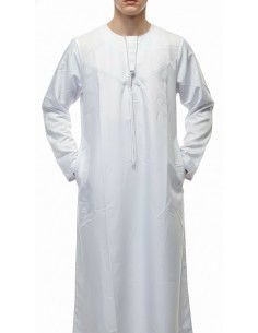 Qamis Homme Blanc Dubai – Thobe Islamique Élégant pour Prière, Ramadan, Eid, Omra & Hajj - 2 2