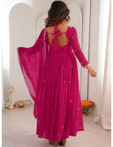 Robe Anarkali Brodée Luxe – Tenue Indienne Femme – Rose Robes et te...