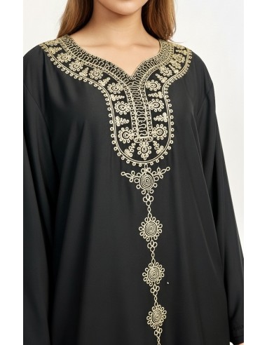 Robe de maison orientale noire brodée – Confort et élégance pour le Ramadan  - 2