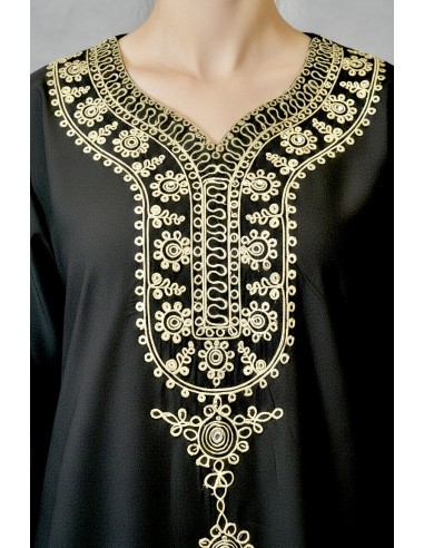 Robe de maison orientale noire brodée – Confort et élégance pour le Ramadan  - 3