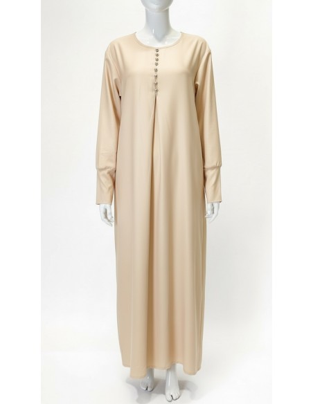 Robe de maison Ramadan – Robe petit prix beige  - 4
