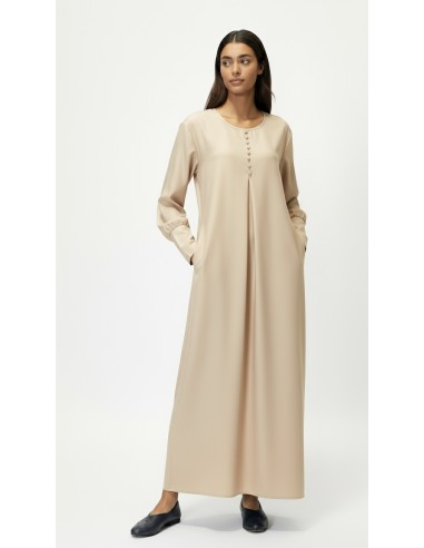 Robe de maison Ramadan – Robe petit prix beige  - 1