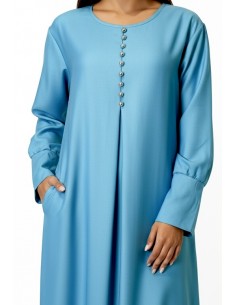Robe de maison Ramadan – Robe petit prix bleu turquoise  - 1 2