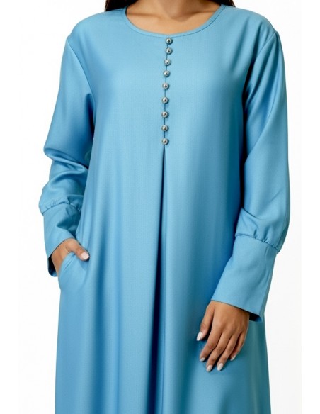 Robe de maison Ramadan – Robe petit prix bleu turquoise  - 2