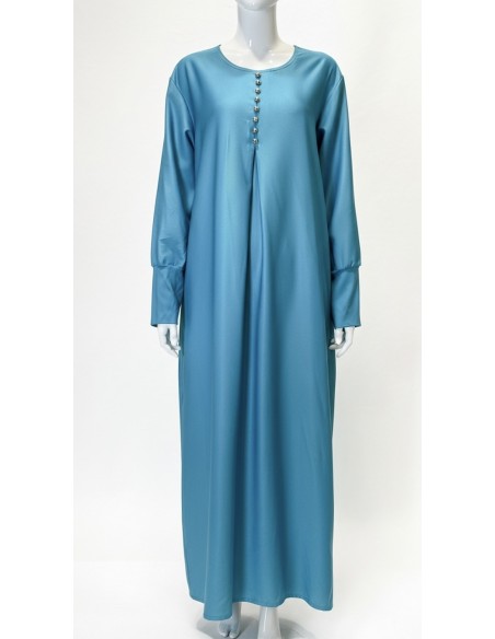Robe de maison Ramadan – Robe petit prix bleu turquoise  - 4