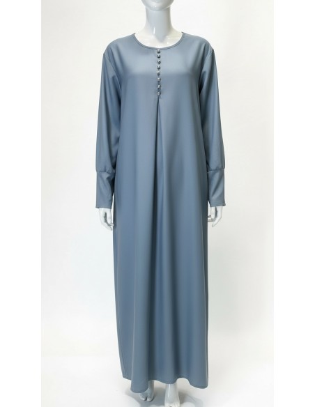 Robe de maison Ramadan – Robe petit prix gris bleu  - 3