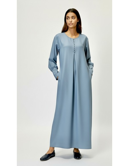 Robe de maison Ramadan – Robe petit prix gris bleu  - 1