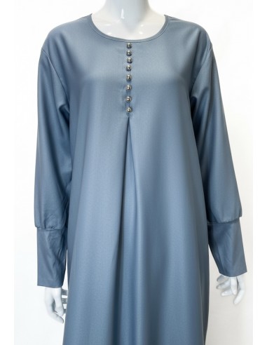 Robe de maison Ramadan – Robe petit prix gris bleu  - 4