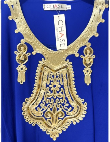 Gandoura Djellaba Abaya fille Enfant pour l'Aïd -Spécial Ramadan & Aïd - Bleu  - 3