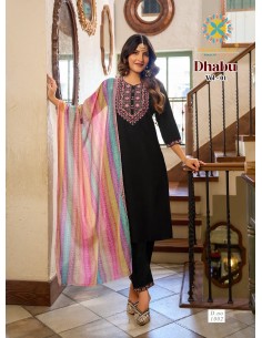 Salwar Kameez Dhabur – Tenue Indienne Confort & Style – XL au 3XL - Noir  - 1