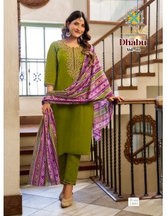 Salwar Kameez Dhabur – Tenue Indienne Confort & Style – XL au 3XL - vert  - 1