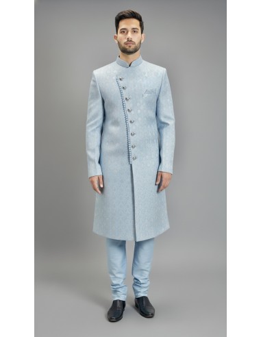 Sherwani homme haute gamme – Élégance Prestige - Bleu Clair  - 1