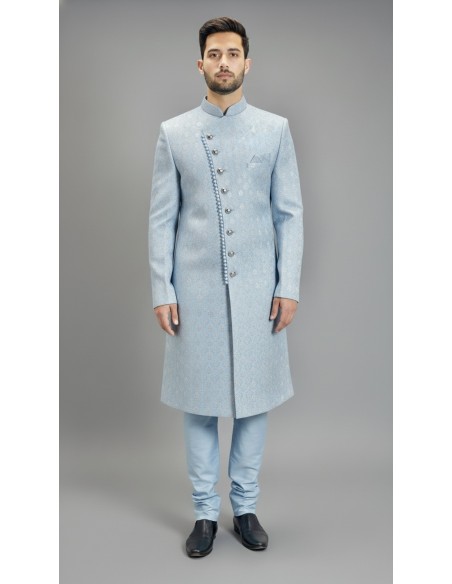 Sherwani homme haute gamme – Élégance Prestige - Bleu Clair  - 1