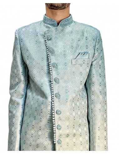 Sherwani homme haute gamme – Élégance Prestige - Bleu Clair  - 3
