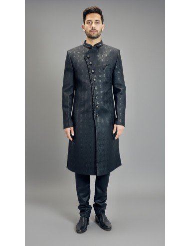 Sherwani homme haute gamme – Élégance Prestige - Noire  - 1