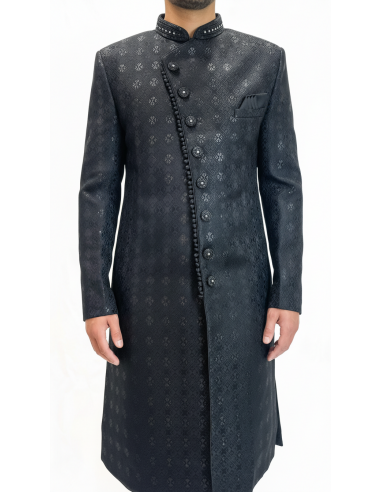 Sherwani homme haute gamme – Élégance Prestige - Noire  - 2